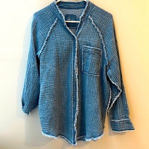 Aerie - American Eagle Cotton Gauze Oversized Shirt XS (But fits up to L)